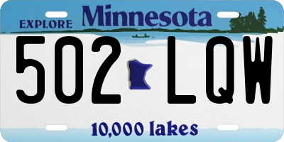 MN license plate 502LQW