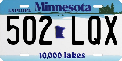 MN license plate 502LQX
