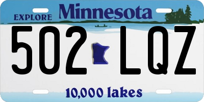 MN license plate 502LQZ
