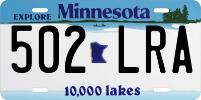 MN license plate 502LRA