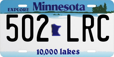 MN license plate 502LRC
