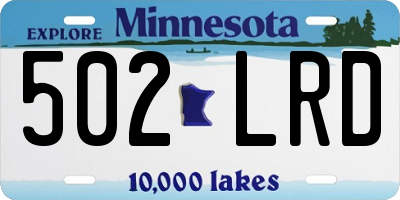 MN license plate 502LRD