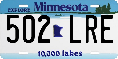 MN license plate 502LRE