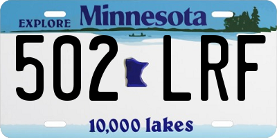 MN license plate 502LRF