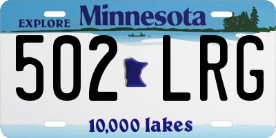 MN license plate 502LRG
