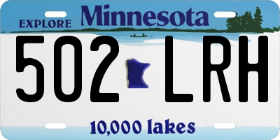 MN license plate 502LRH