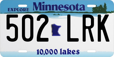 MN license plate 502LRK