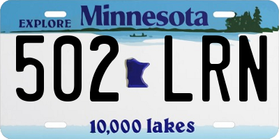 MN license plate 502LRN