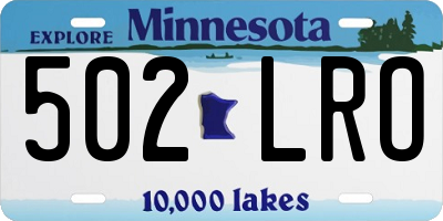 MN license plate 502LRO