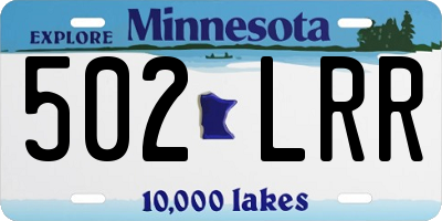 MN license plate 502LRR