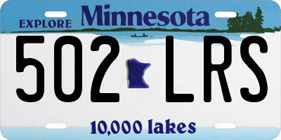 MN license plate 502LRS