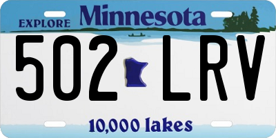 MN license plate 502LRV