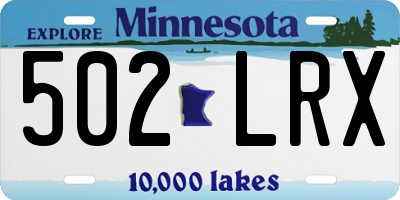 MN license plate 502LRX