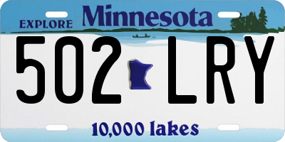 MN license plate 502LRY