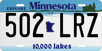 MN license plate 502LRZ