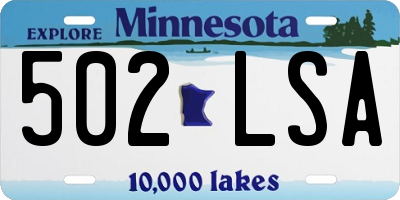 MN license plate 502LSA