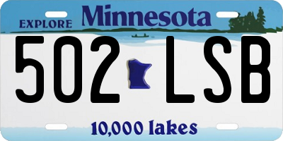 MN license plate 502LSB