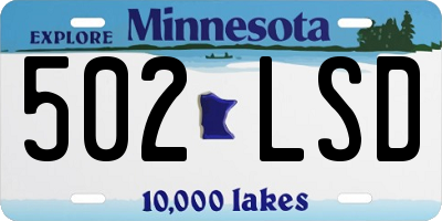 MN license plate 502LSD