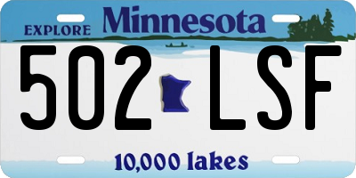 MN license plate 502LSF