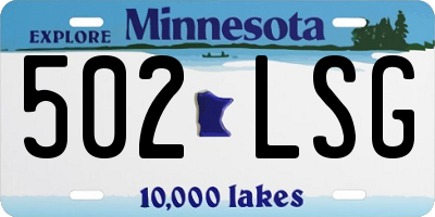 MN license plate 502LSG