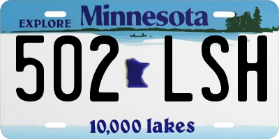MN license plate 502LSH