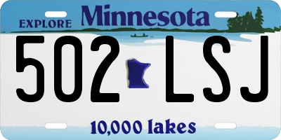 MN license plate 502LSJ