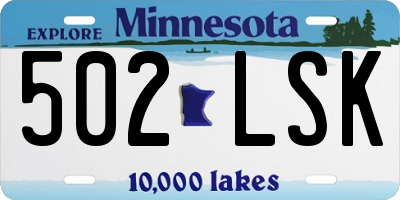 MN license plate 502LSK