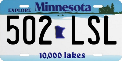 MN license plate 502LSL