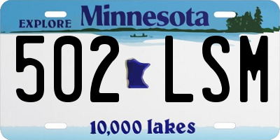 MN license plate 502LSM
