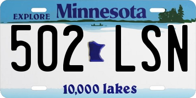 MN license plate 502LSN