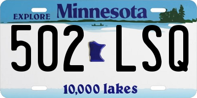 MN license plate 502LSQ