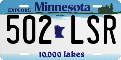 MN license plate 502LSR