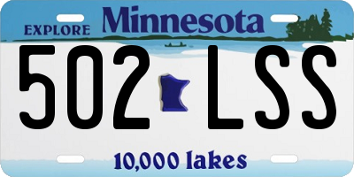 MN license plate 502LSS