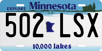 MN license plate 502LSX