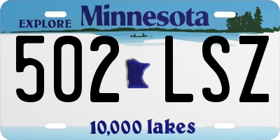 MN license plate 502LSZ
