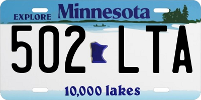 MN license plate 502LTA