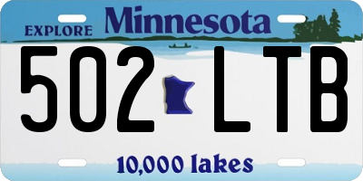 MN license plate 502LTB
