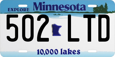 MN license plate 502LTD