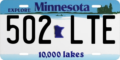 MN license plate 502LTE