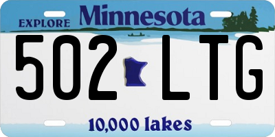 MN license plate 502LTG