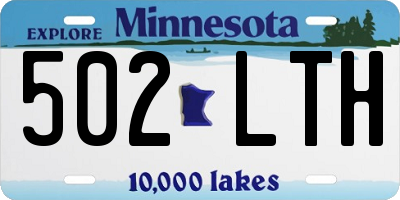 MN license plate 502LTH