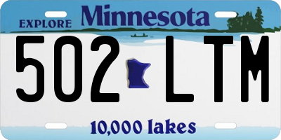 MN license plate 502LTM