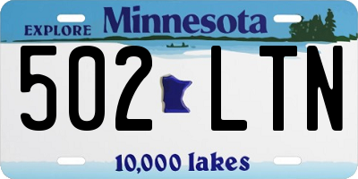 MN license plate 502LTN