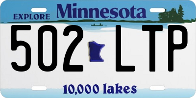 MN license plate 502LTP