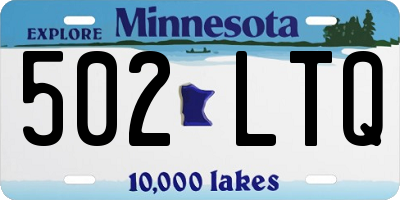 MN license plate 502LTQ