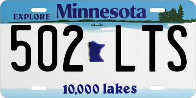 MN license plate 502LTS