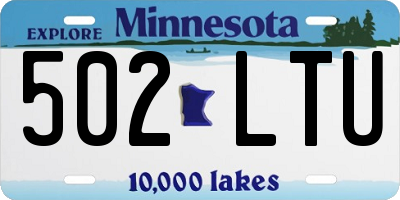 MN license plate 502LTU