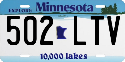 MN license plate 502LTV