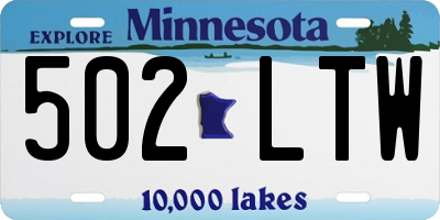 MN license plate 502LTW