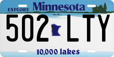 MN license plate 502LTY